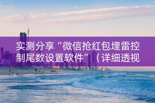 实测分享“微信抢红包埋雷控制尾数设置软件”（详细透视教程）-哔哩哔哩