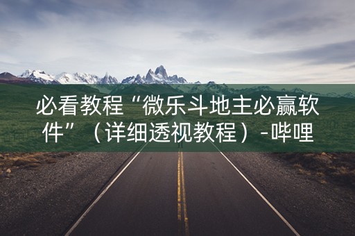 必看教程“微乐斗地主必赢软件”（详细透视教程）-哔哩哔哩
