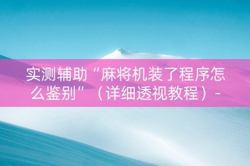 实测辅助“麻将机装了程序怎么鉴别”（详细透视教程）-哔哩哔哩