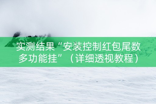 实测结果“安装控制红包尾数多功能挂”（详细透视教程）-哔哩哔哩