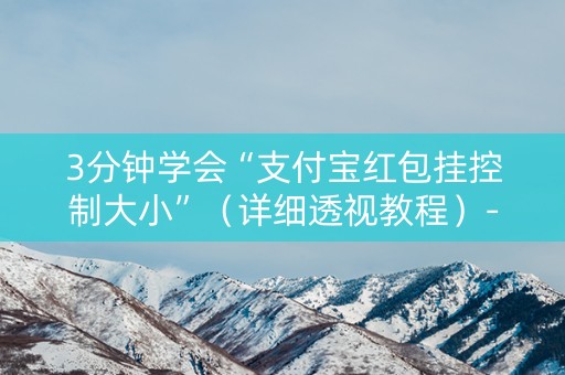 3分钟学会“支付宝红包挂控制大小”（详细透视教程）-哔哩哔哩