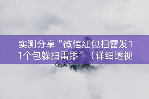 实测分享“微信红包扫雷发11个包躲扫雷器”（详细透视教程）-哔哩哔哩