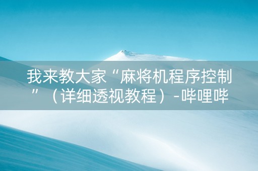 我来教大家“麻将机程序控制”（详细透视教程）-哔哩哔哩