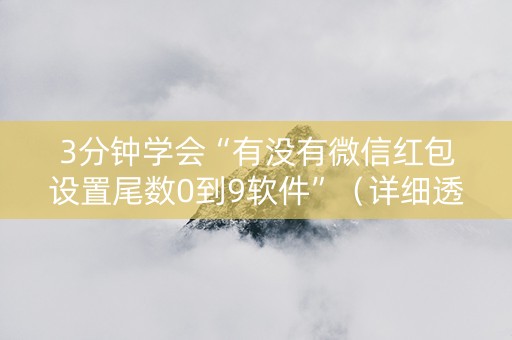 3分钟学会“有没有微信红包设置尾数0到9软件”（详细透视教程）-哔哩哔哩