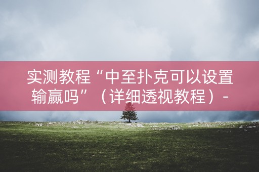 实测教程“中至扑克可以设置输赢吗”（详细透视教程）-哔哩哔哩