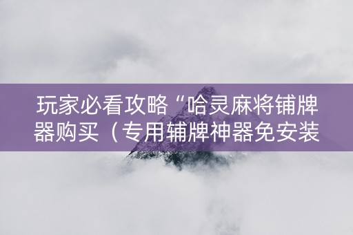 玩家必看攻略“哈灵麻将铺牌器购买（专用辅牌神器免安装）