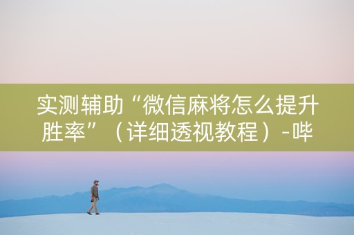 实测辅助“微信麻将怎么提升胜率”（详细透视教程）-哔哩哔哩