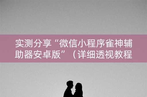 实测分享“微信小程序雀神辅助器安卓版”（详细透视教程）-哔哩哔哩