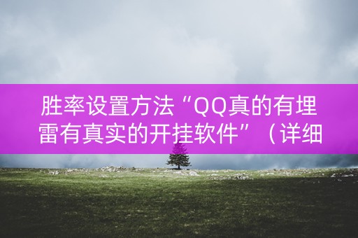 胜率设置方法“QQ真的有埋雷有真实的开挂软件”（详细透视教程）-哔哩哔哩