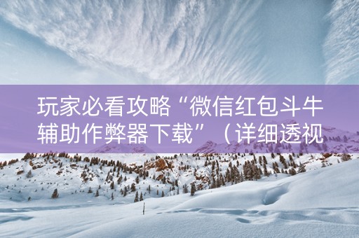 玩家必看攻略“微信红包斗牛辅助作弊器下载”（详细透视教程）-哔哩哔哩