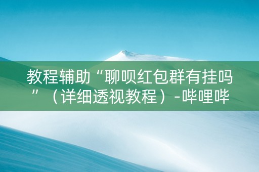 教程辅助“聊呗红包群有挂吗”（详细透视教程）-哔哩哔哩