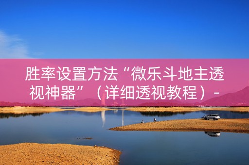 胜率设置方法“微乐斗地主透视神器”（详细透视教程）-哔哩哔哩
