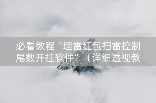 必看教程“埋雷红包扫雷控制尾数开挂软件”（详细透视教程）-哔哩哔哩