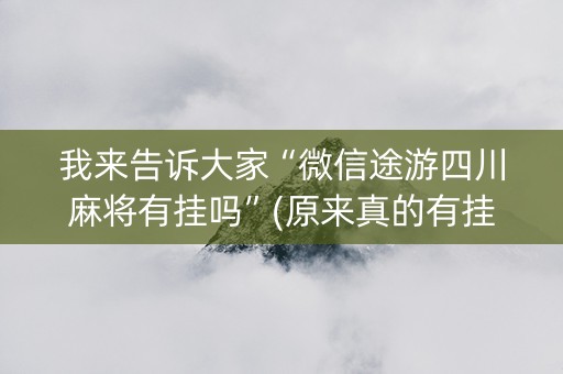 我来告诉大家“微信途游四川麻将有挂吗”(原来真的有挂)-知乎