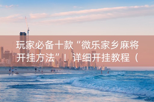 玩家必备十款“微乐家乡麻将开挂方法”！详细开挂教程（确实真的有挂)-知乎