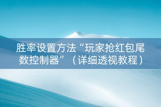 胜率设置方法“玩家抢红包尾数控制器”（详细透视教程）-哔哩哔哩