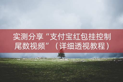 实测分享“支付宝红包挂控制尾数视频”（详细透视教程）-哔哩哔哩