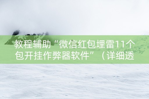 教程辅助“微信红包埋雷11个包开挂作弊器软件”（详细透视教程）-哔哩哔哩