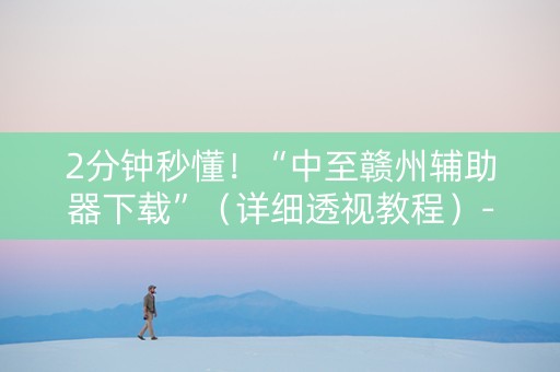 2分钟秒懂！“中至赣州辅助器下载”（详细透视教程）-哔哩哔哩