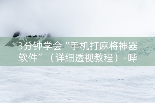 3分钟学会“手机打麻将神器软件”（详细透视教程）-哔哩哔哩