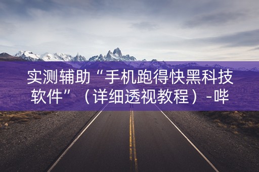 实测辅助“手机跑得快黑科技软件”（详细透视教程）-哔哩哔哩