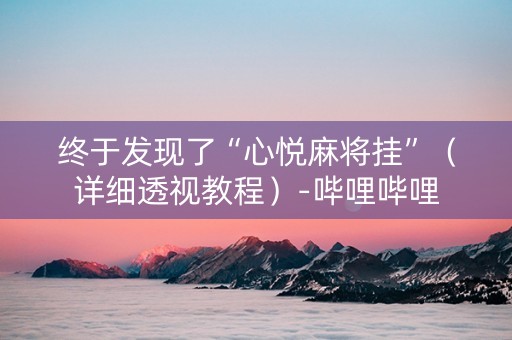 终于发现了“心悦麻将挂”（详细透视教程）-哔哩哔哩