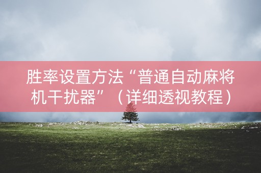 胜率设置方法“普通自动麻将机干扰器”（详细透视教程）-哔哩哔哩