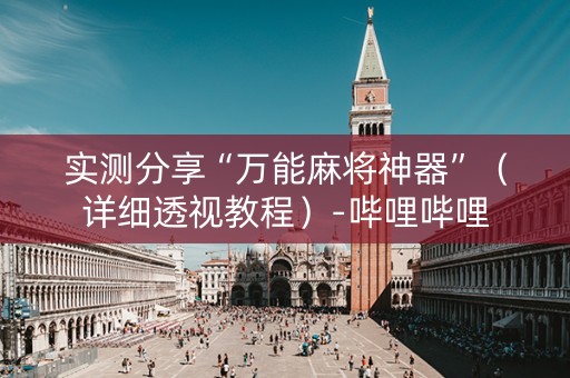 实测分享“万能麻将神器”（详细透视教程）-哔哩哔哩