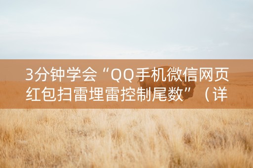 3分钟学会“QQ手机微信网页红包扫雷埋雷控制尾数”（详细透视教程）-哔哩哔哩