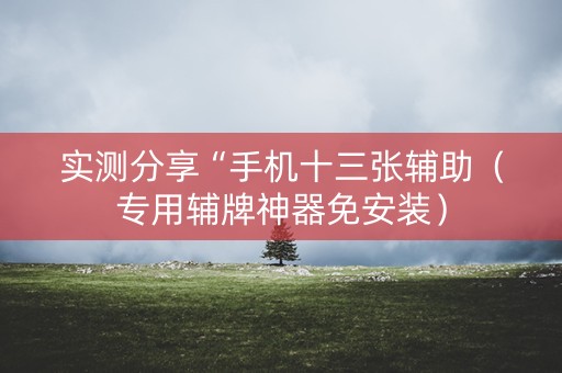 实测分享“手机十三张辅助（专用辅牌神器免安装）