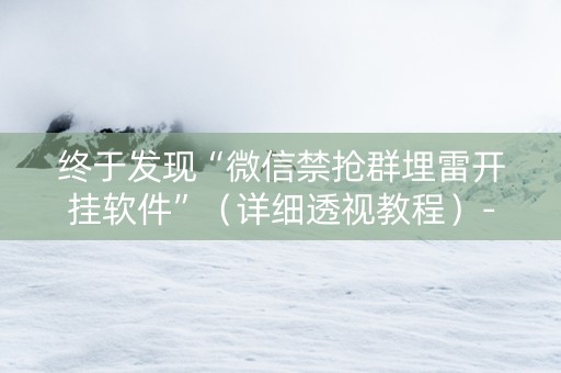 终于发现“微信禁抢群埋雷开挂软件”（详细透视教程）-哔哩哔哩