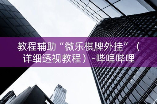 教程辅助“微乐棋牌外挂”（详细透视教程）-哔哩哔哩