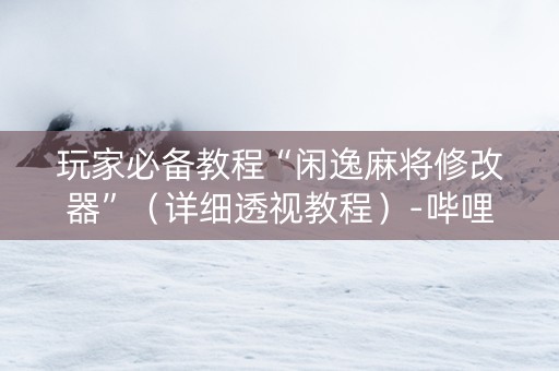 玩家必备教程“闲逸麻将修改器”（详细透视教程）-哔哩哔哩