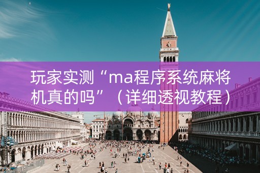 玩家实测“ma程序系统麻将机真的吗”（详细透视教程）-哔哩哔哩