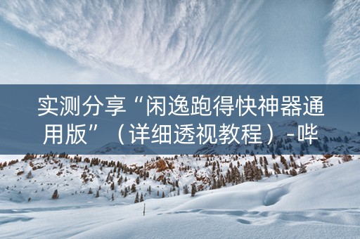 实测分享“闲逸跑得快神器通用版”（详细透视教程）-哔哩哔哩