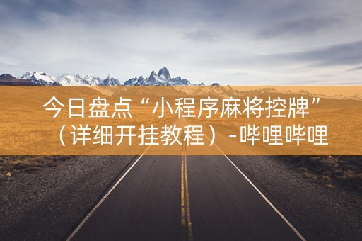 今日盘点“小程序麻将控牌”（详细开挂教程）-哔哩哔哩