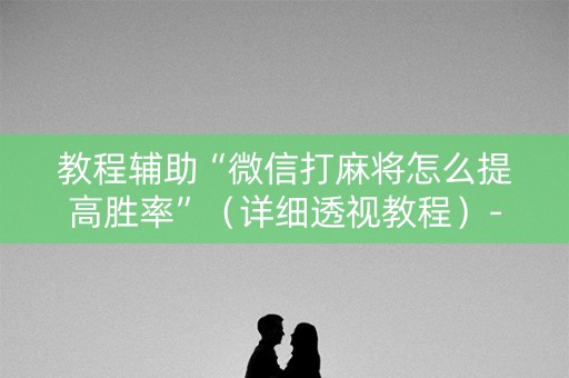 教程辅助“微信打麻将怎么提高胜率”（详细透视教程）-哔哩哔哩