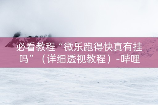 必看教程“微乐跑得快真有挂吗”（详细透视教程）-哔哩哔哩