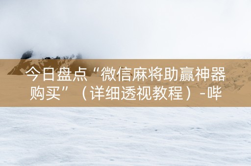 今日盘点“微信麻将助赢神器购买”（详细透视教程）-哔哩哔哩