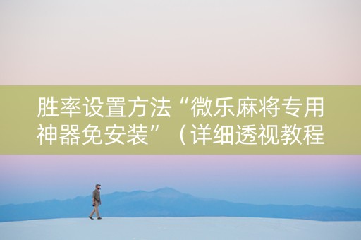 胜率设置方法“微乐麻将专用神器免安装”（详细透视教程）-哔哩哔哩