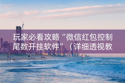 玩家必看攻略“微信红包控制尾数开挂软件”（详细透视教程）-哔哩哔哩