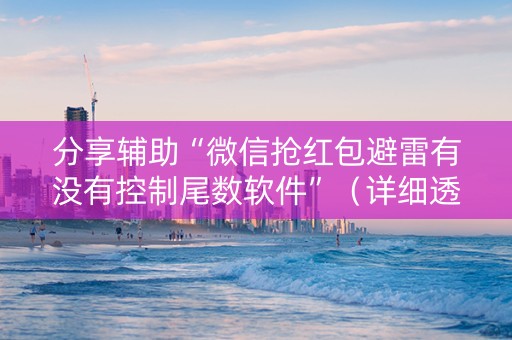 分享辅助“微信抢红包避雷有没有控制尾数软件”（详细透视教程）-哔哩哔哩