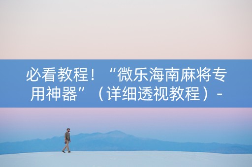 必看教程！“微乐海南麻将专用神器”（详细透视教程）-哔哩哔哩