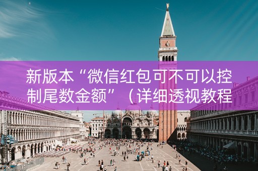新版本“微信红包可不可以控制尾数金额”（详细透视教程）-哔哩哔哩