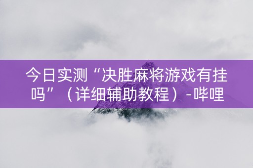 今日实测“决胜麻将游戏有挂吗”（详细辅助教程）-哔哩哔哩