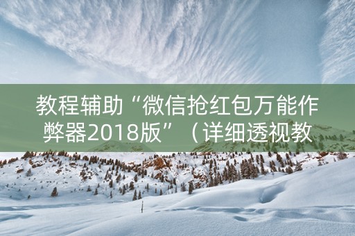 教程辅助“微信抢红包万能作弊器2018版”（详细透视教程）-哔哩哔哩
