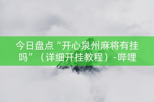 今日盘点“开心泉州麻将有挂吗”（详细开挂教程）-哔哩哔哩