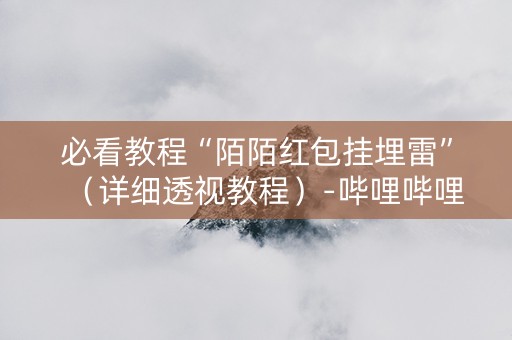 必看教程“陌陌红包挂埋雷”（详细透视教程）-哔哩哔哩