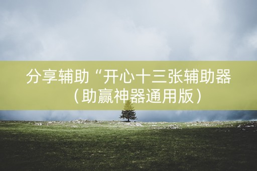 分享辅助“开心十三张辅助器（助赢神器通用版）
