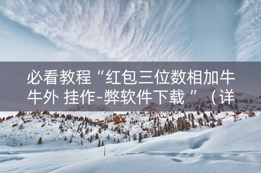 必看教程“红包三位数相加牛牛外 挂作-弊软件下载 ”（详细透视教程）-哔哩哔哩